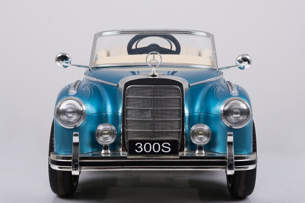 Lizenz Kinder Elektrofahrzeug Mercedes Benz 300S Oldtimer Blau